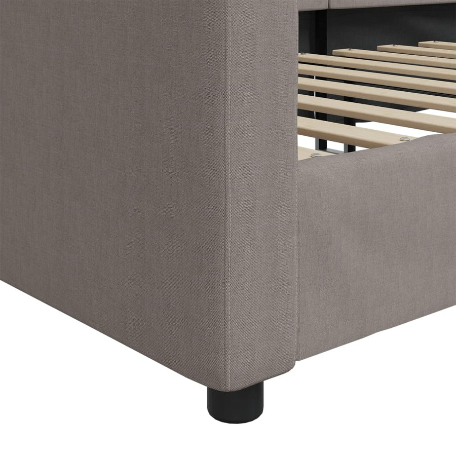 Slaapbank Stof 80 x 200 cm Taupe zonder matras