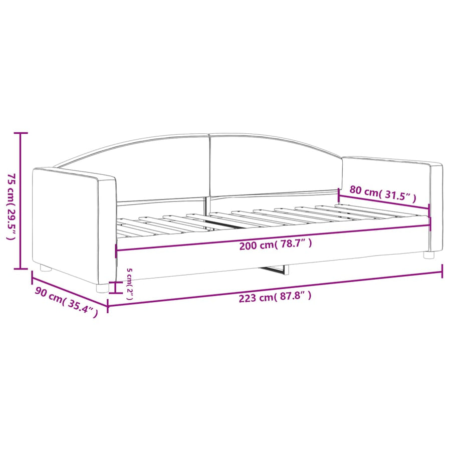 Slaapbank Stof Kleurig 80 x 200 cm Crème zonder matras