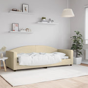 Slaapbank 80x200 cm stof crèmekleurig