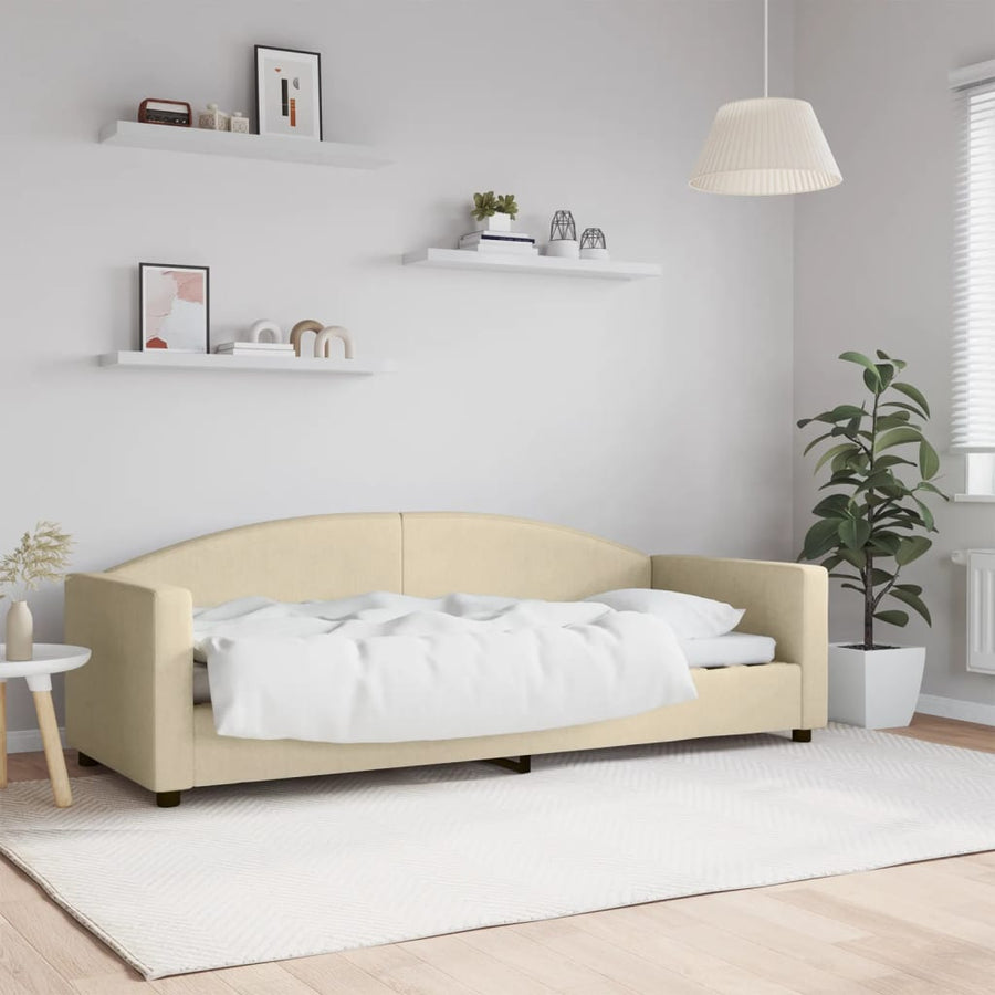 Slaapbank Stof Kleurig 80 x 200 cm Crème zonder matras
