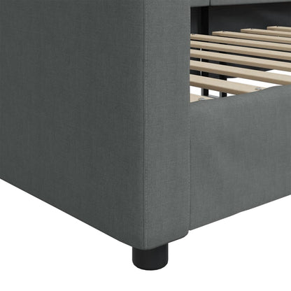 Slaapbank Stof 90 x 200 cm Donkergrijs zonder matras