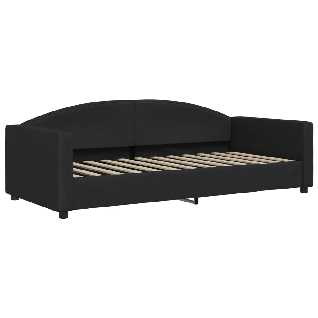 Slaapbank Stof 90 x 200 cm Zwart zonder matras
