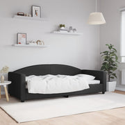 Slaapbank 90x200 cm stof zwart