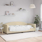 Slaapbank 90x200 cm stof crèmekleurig