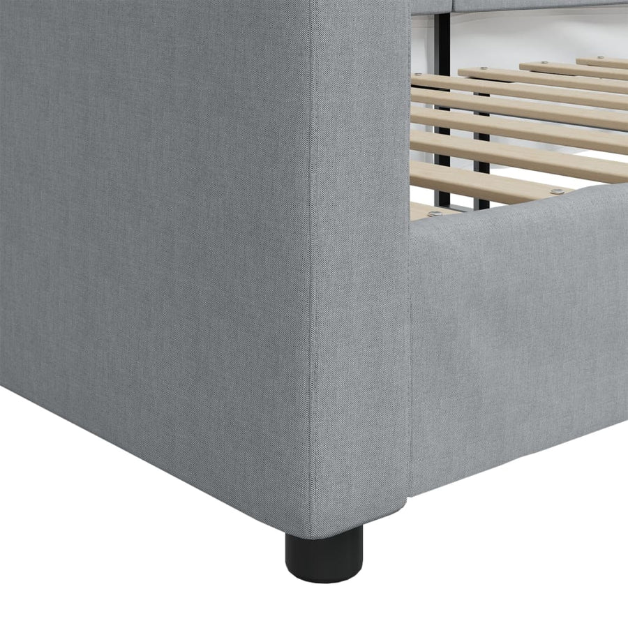 Slaapbank Stof 100 x 200 cm Lichtgrijs zonder matras