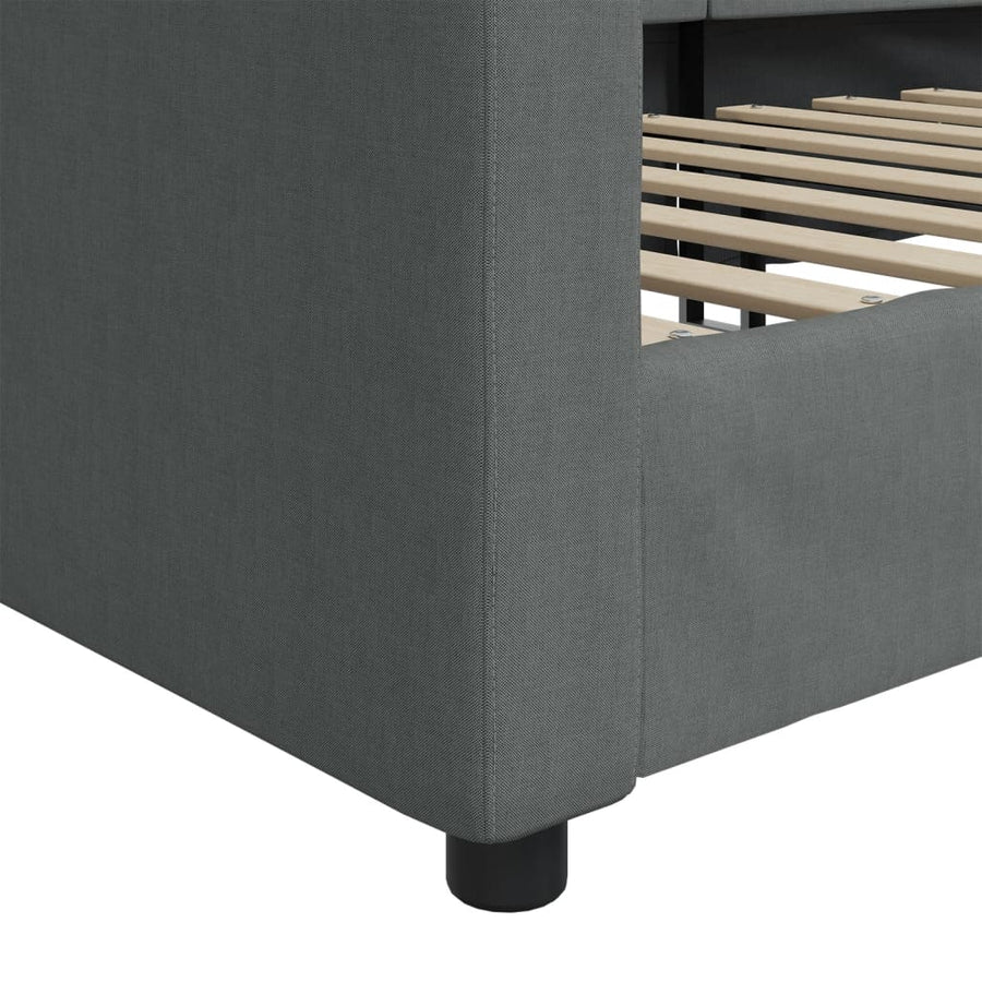Slaapbank Stof 100 x 200 cm Donkergrijs zonder matras