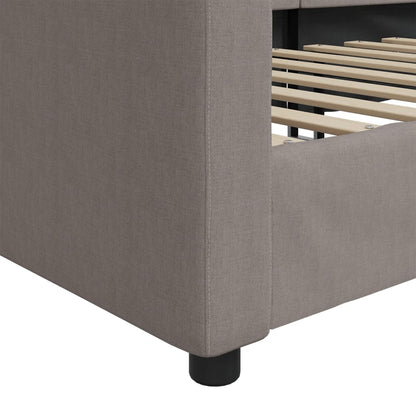Slaapbank Stof 100 x 200 cm Taupe zonder matras