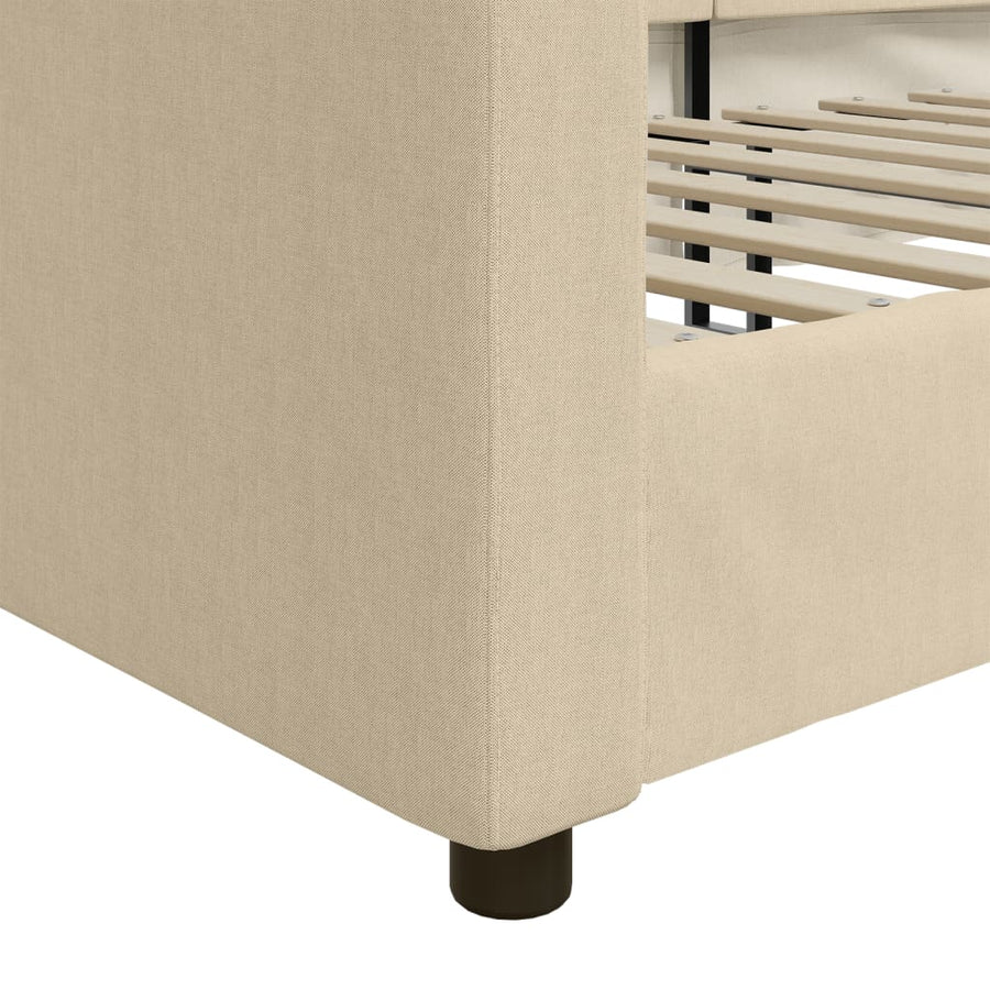 Slaapbank Stof Kleurig 100 x 200 cm Crème zonder matras