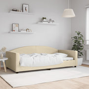 Slaapbank 100x200 cm stof crèmekleurig