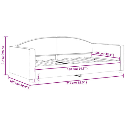 Slaapbank Stof 90 x 190 cm Lichtgrijs zonder matras