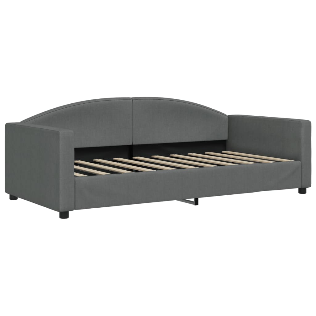 Slaapbank Stof 90 x 190 cm Donkergrijs zonder matras