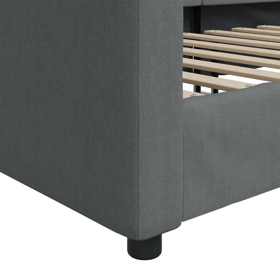 Slaapbank Stof 90 x 190 cm Donkergrijs zonder matras