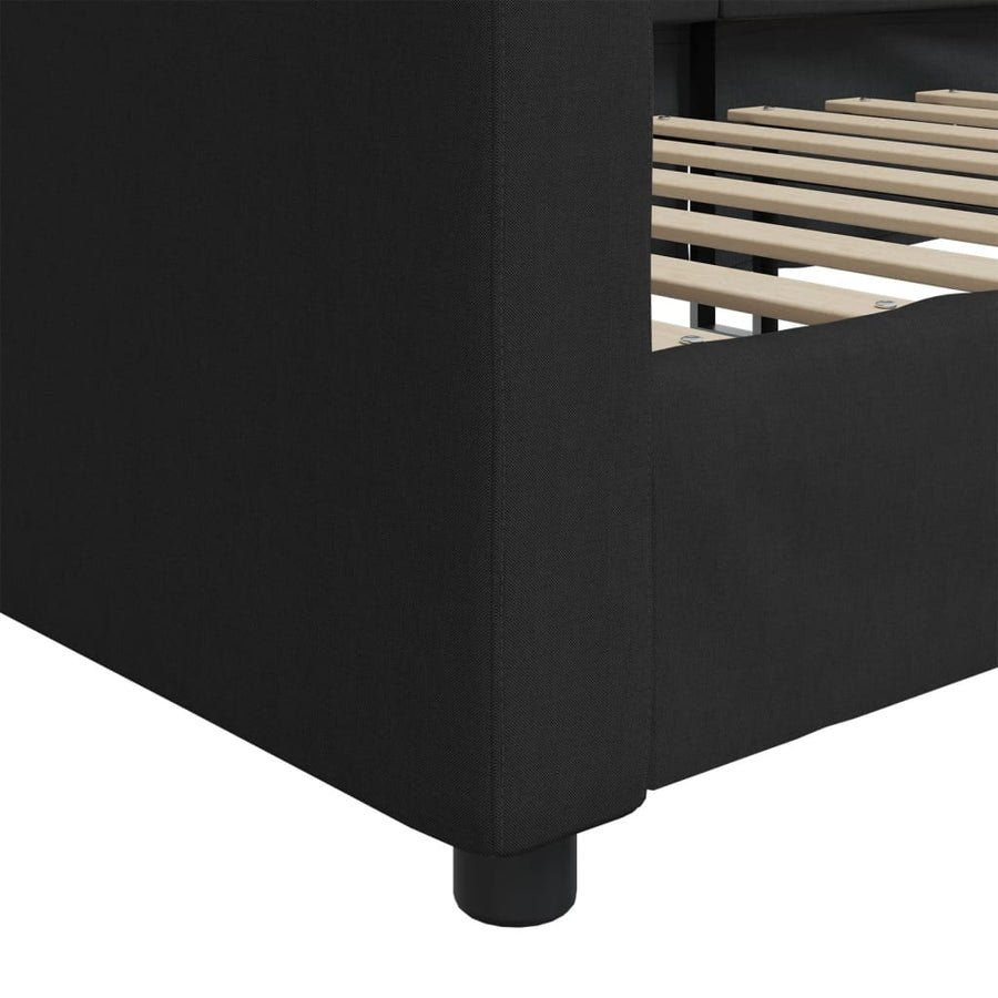 Slaapbank Stof 90 x 190 cm Zwart zonder matras