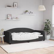 Slaapbank 90x190 cm stof zwart