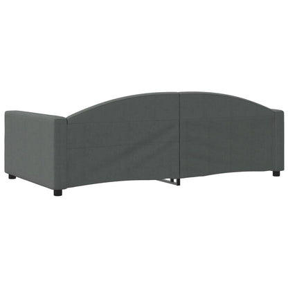 Slaapbank 100x190 cm stof donkergrijs