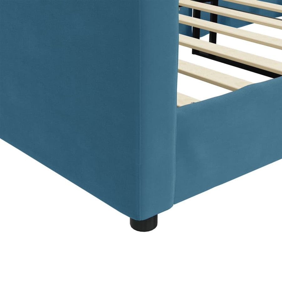 Slaapbank Fluweel 80x200 cm Blauw zonder matras