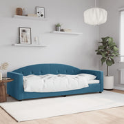Slaapbank 80x200 cm fluweel blauw