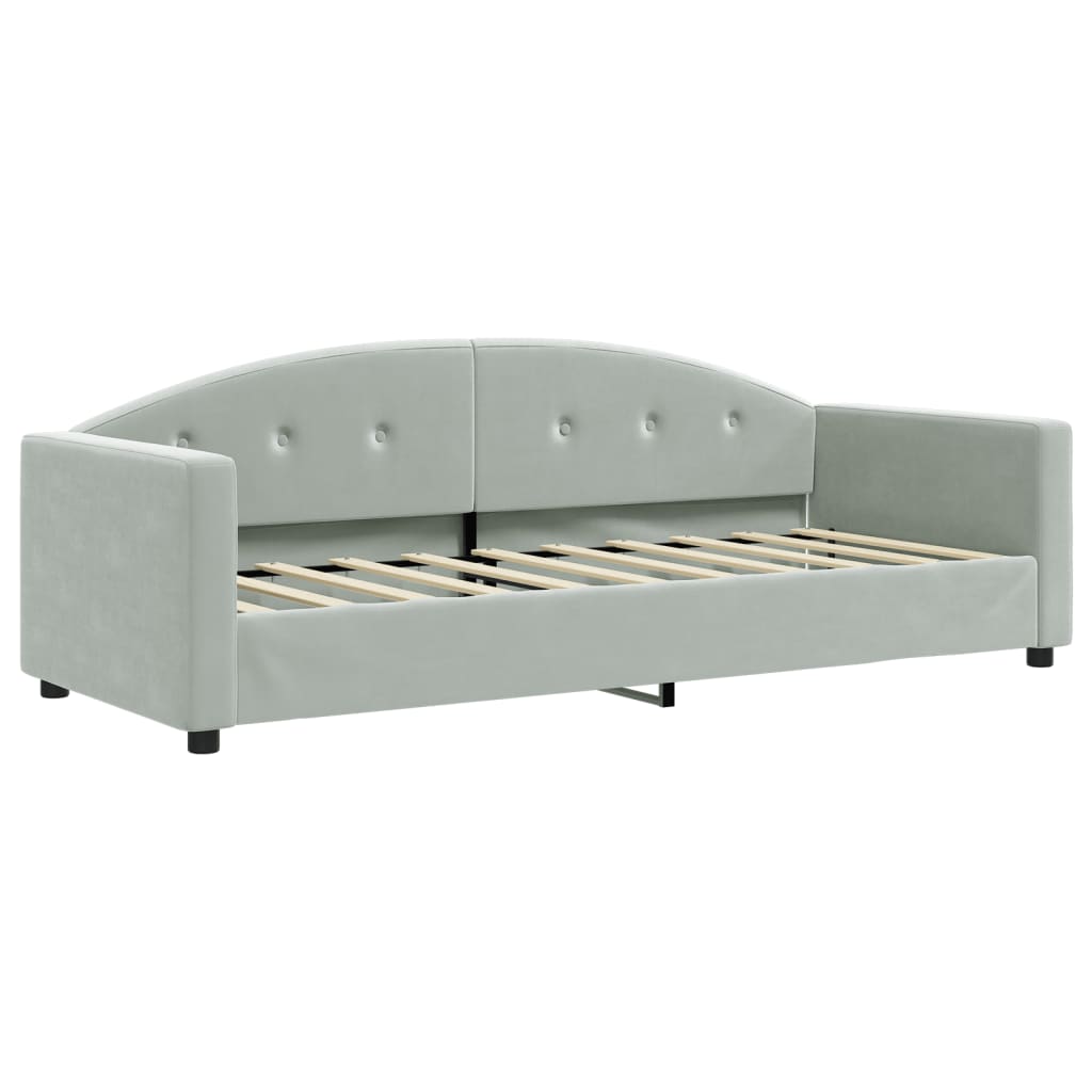 Slaapbank Fluweel 80x200 cm Lichtgrijs zonder matras