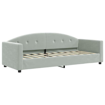 Slaapbank Fluweel 80x200 cm Lichtgrijs zonder matras