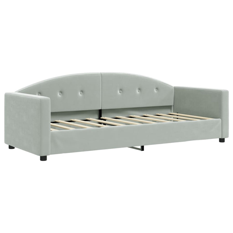 Slaapbank Fluweel 80x200 cm Lichtgrijs zonder matras