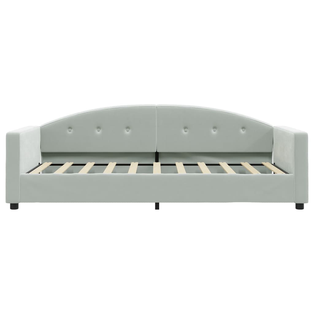 Slaapbank Fluweel 80x200 cm Lichtgrijs zonder matras