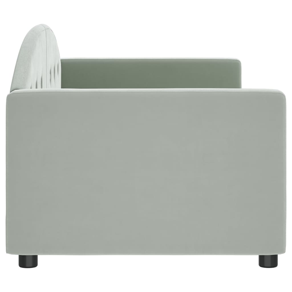 Slaapbank Fluweel 80x200 cm Lichtgrijs zonder matras