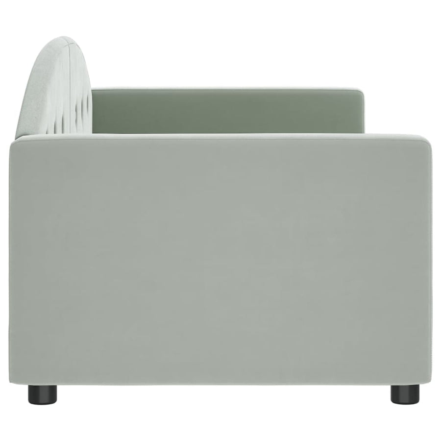 Slaapbank Fluweel 80x200 cm Lichtgrijs zonder matras