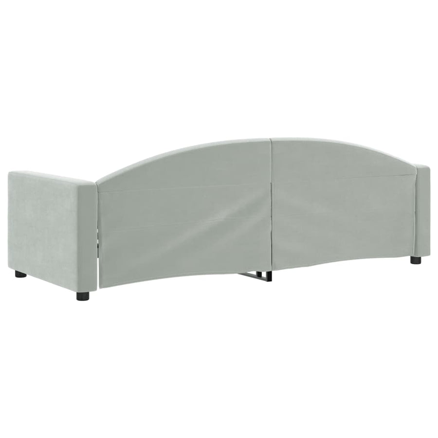Slaapbank Fluweel 80x200 cm Lichtgrijs zonder matras