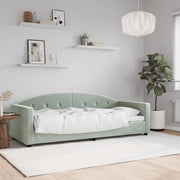 Slaapbank 80x200 cm fluweel lichtgrijs