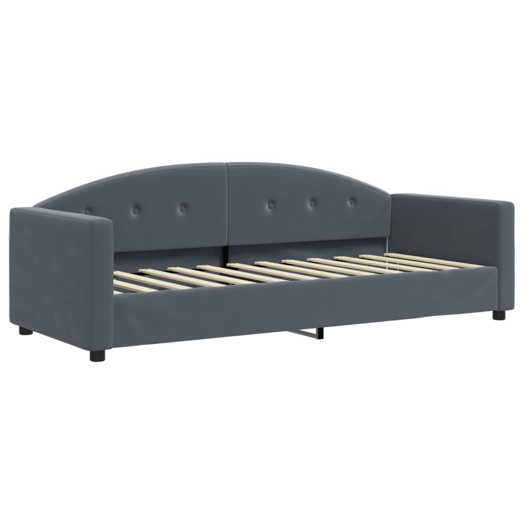 Slaapbank 80x200 cm fluweel donkergrijs