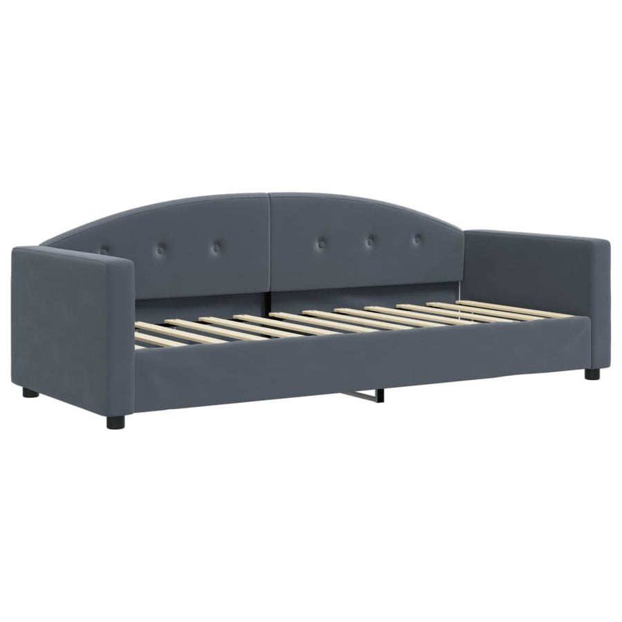 Slaapbank 80x200 cm fluweel donkergrijs