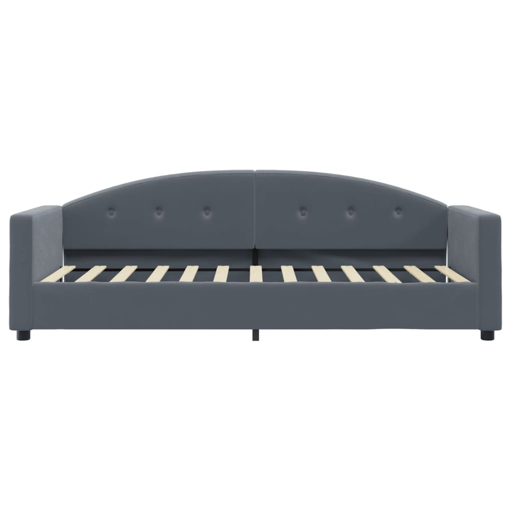 Slaapbank 80x200 cm fluweel donkergrijs