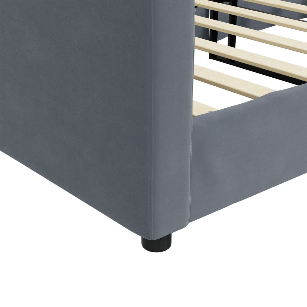 Slaapbank 80x200 cm fluweel donkergrijs