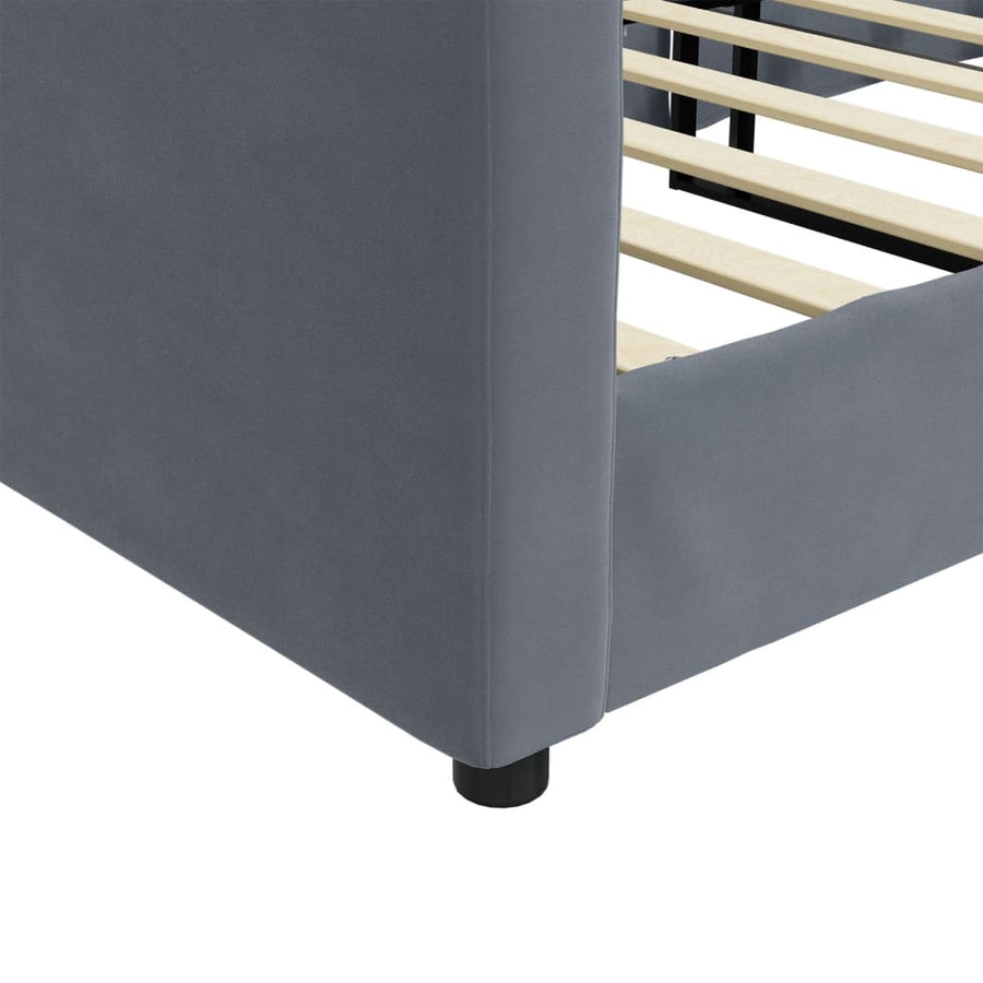 Slaapbank 80x200 cm fluweel donkergrijs