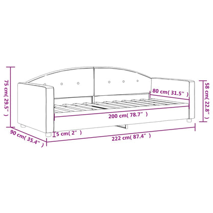 Slaapbank 80x200 cm fluweel donkergrijs