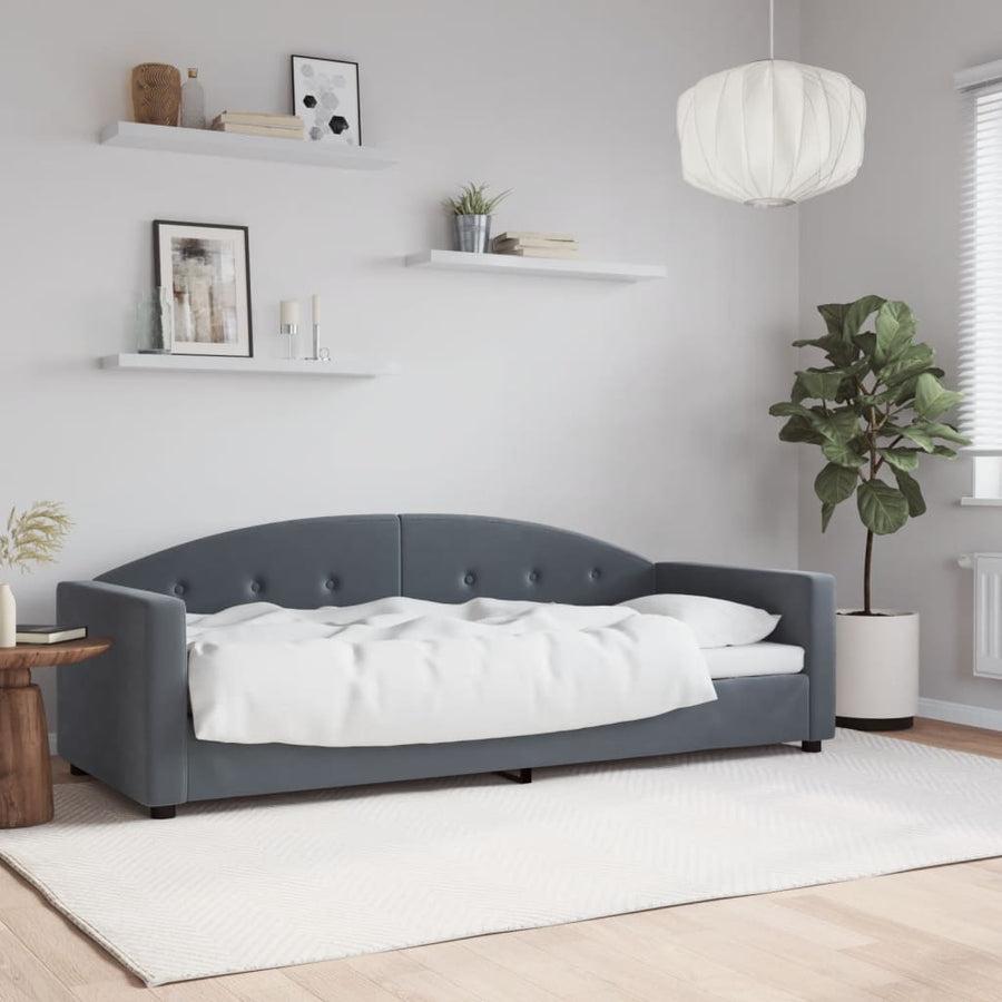 Slaapbank 80x200 cm fluweel donkergrijs