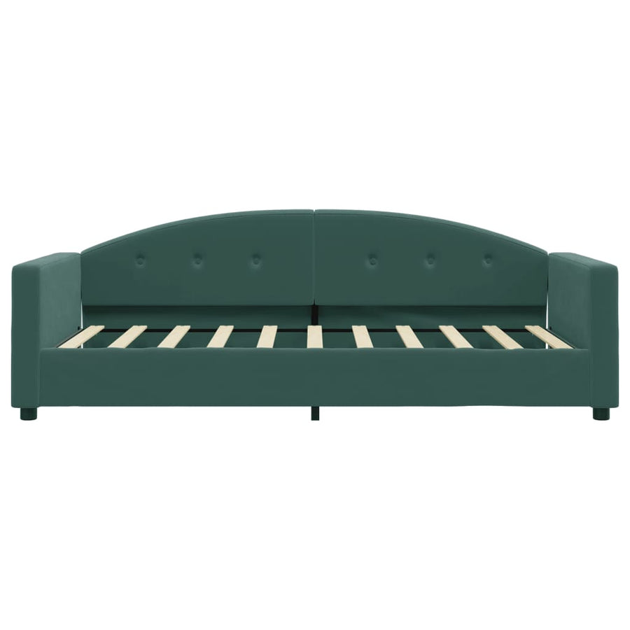 Slaapbank Fluweel 80x200 cm Donkergroen zonder matras