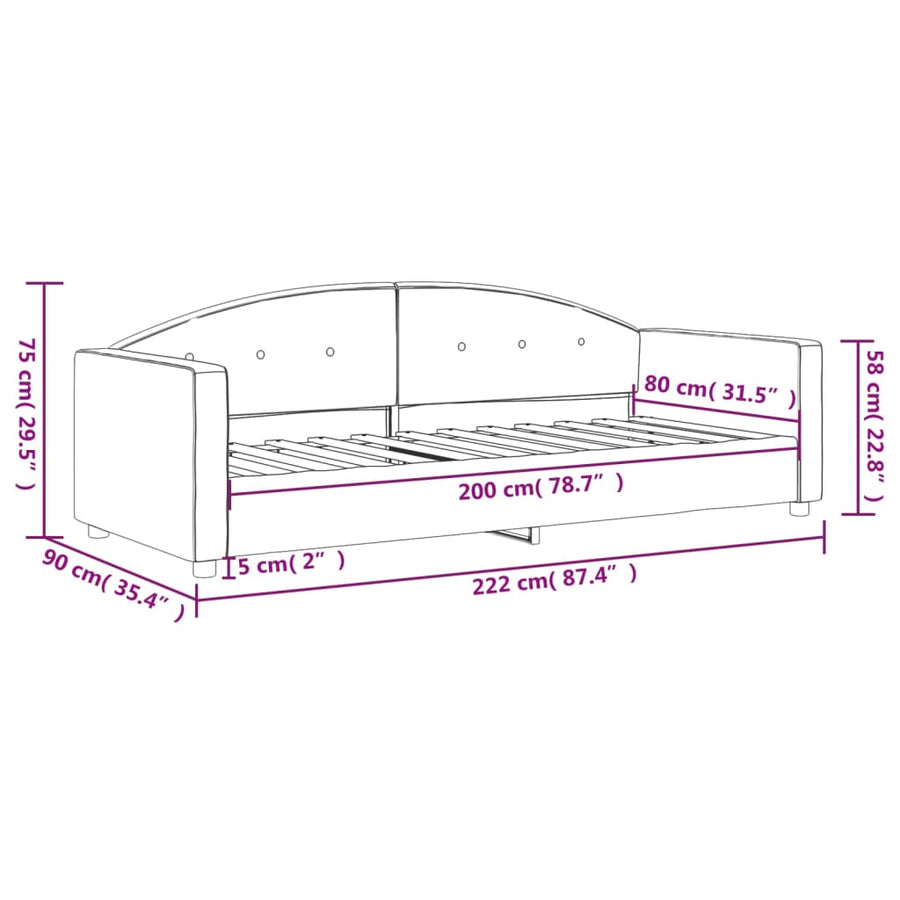 Slaapbank Fluweel 80x200 cm Donkergroen zonder matras