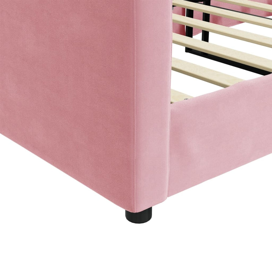 Slaapbank Fluweel 80x200 cm Roze zonder matras