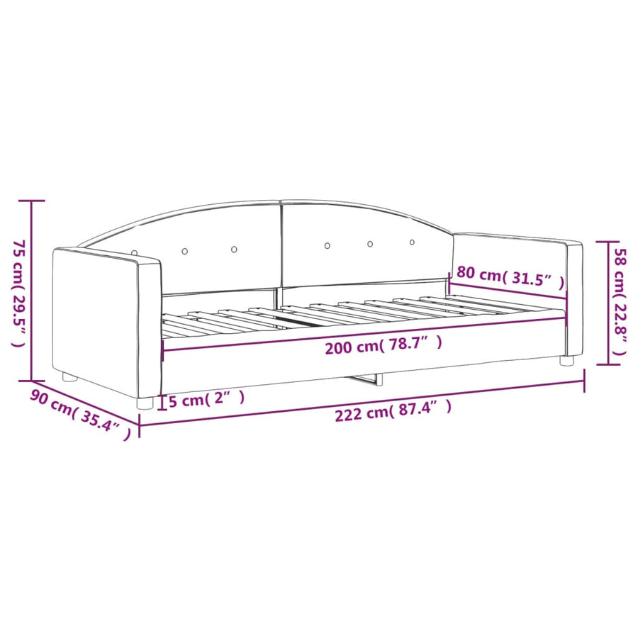 Slaapbank Fluweel 80x200 cm Roze zonder matras