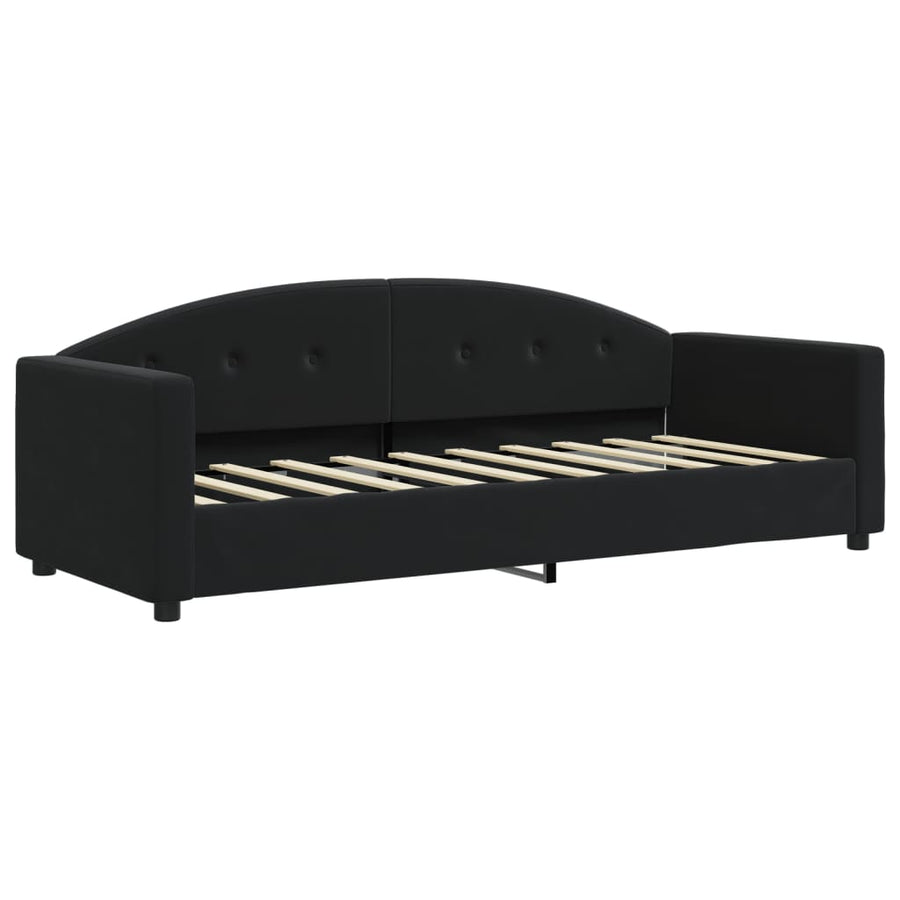 Slaapbank Fluweel 80x200 cm Zwart zonder matras