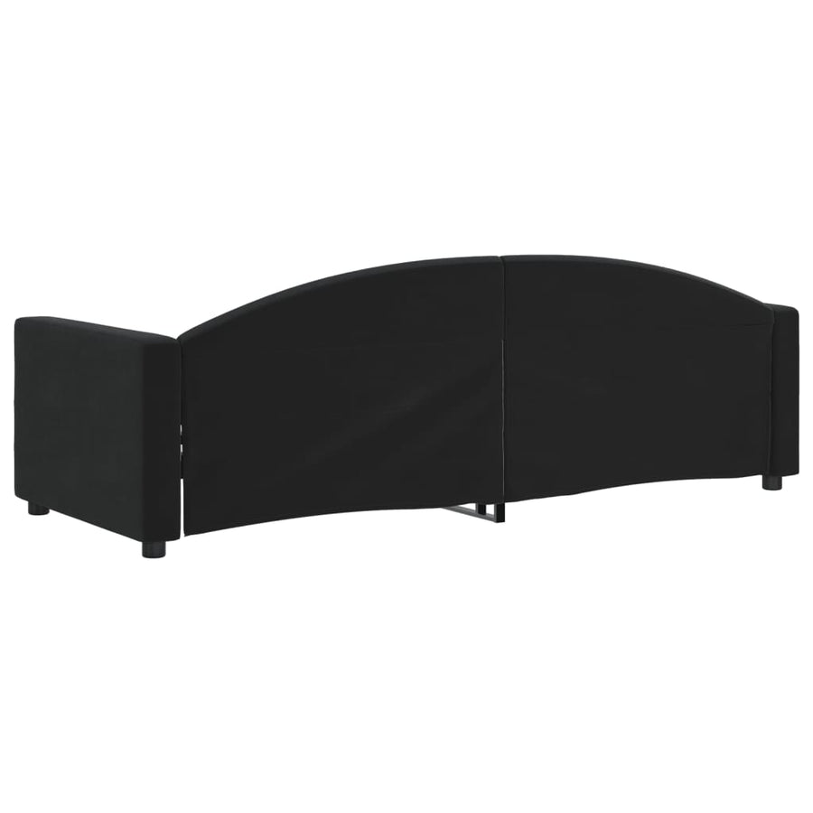 Slaapbank Fluweel 80x200 cm Zwart zonder matras