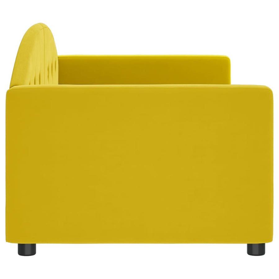Slaapbank Fluweel 80x200 cm Geel zonder matras