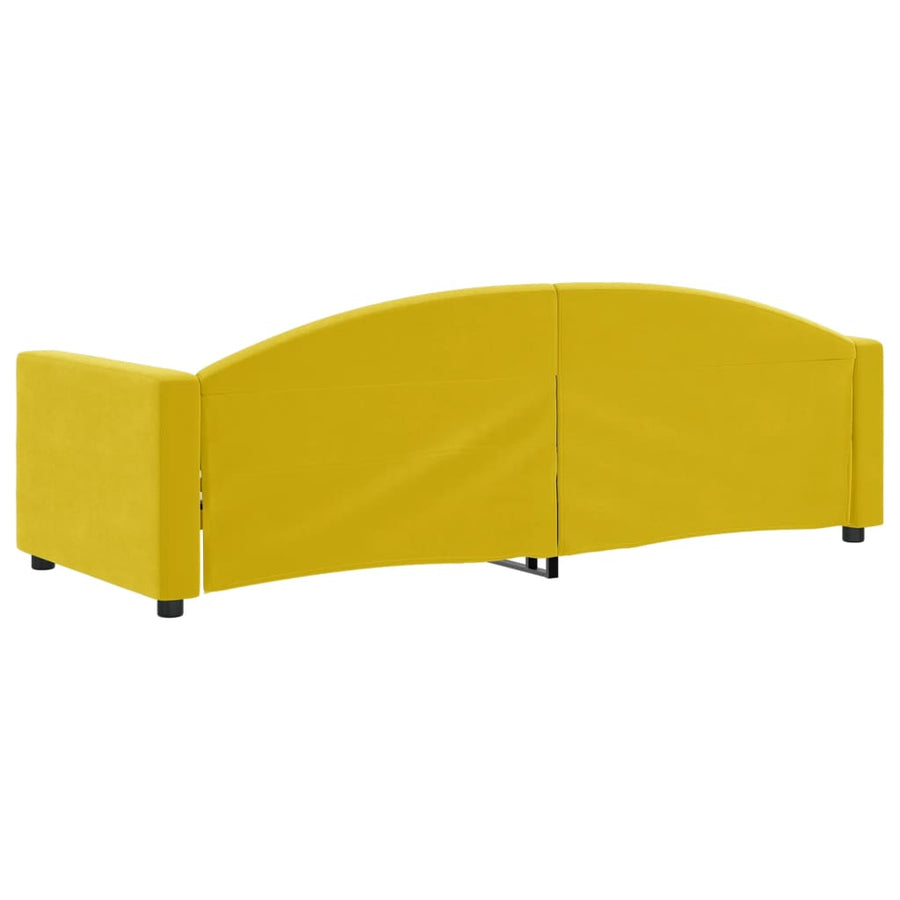 Slaapbank Fluweel 80x200 cm Geel zonder matras