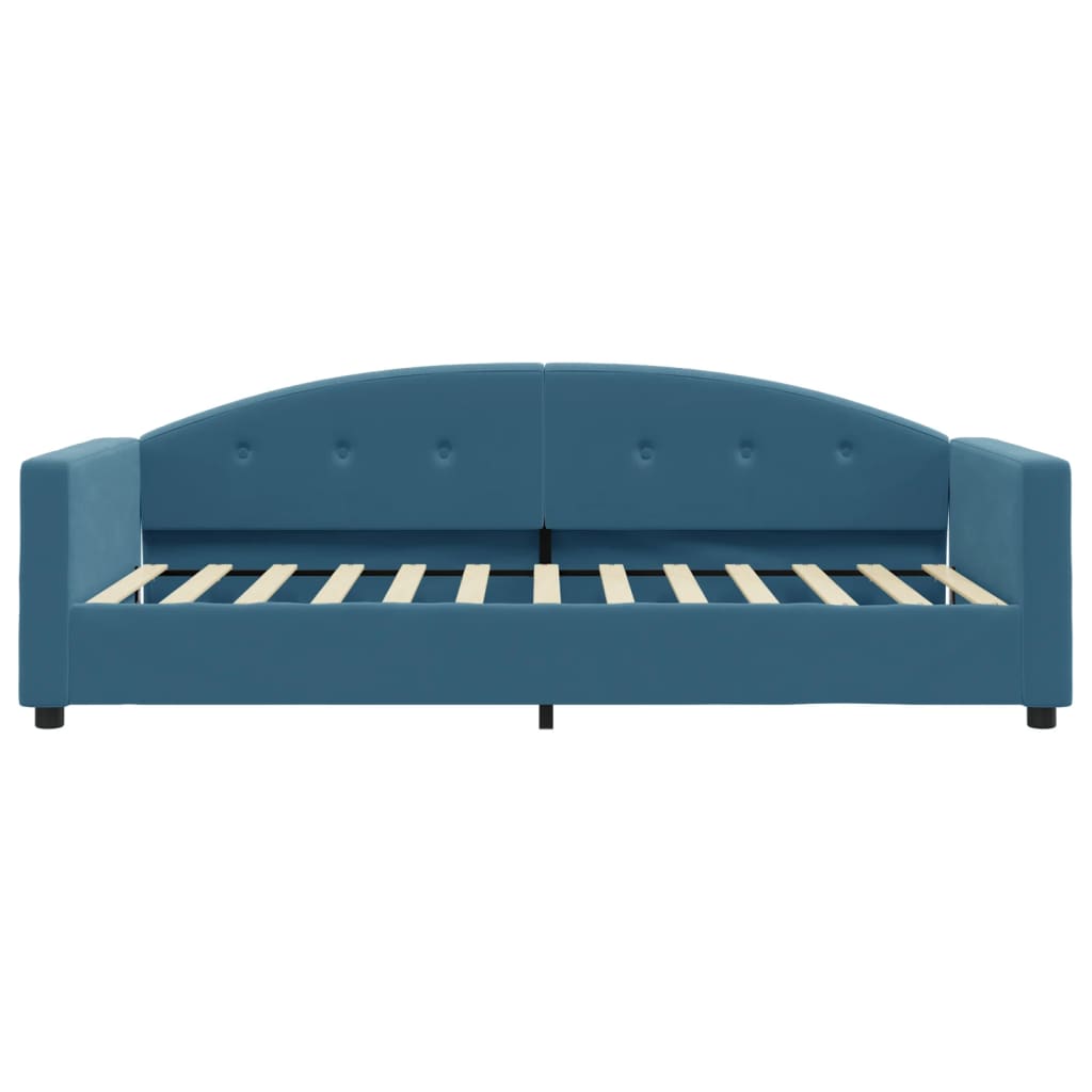 Slaapbank Fluweel 90x200 cm Blauw zonder matras