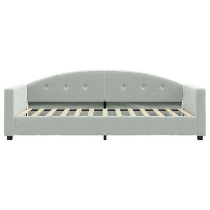 Slaapbank Fluweel 90x200 cm Lichtgrijs zonder matras