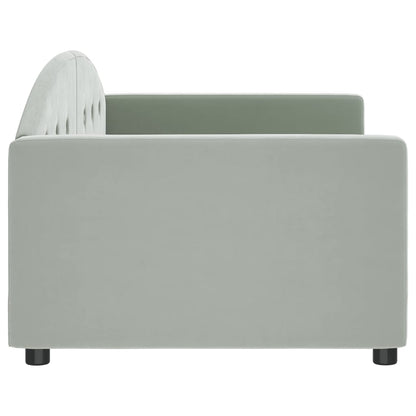 Slaapbank Fluweel 90x200 cm Lichtgrijs zonder matras