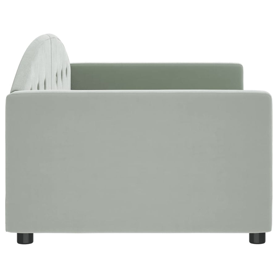 Slaapbank Fluweel 90x200 cm Lichtgrijs zonder matras