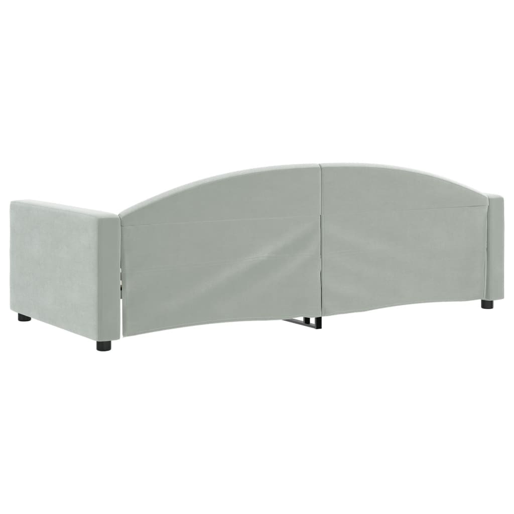 Slaapbank Fluweel 90x200 cm Lichtgrijs zonder matras