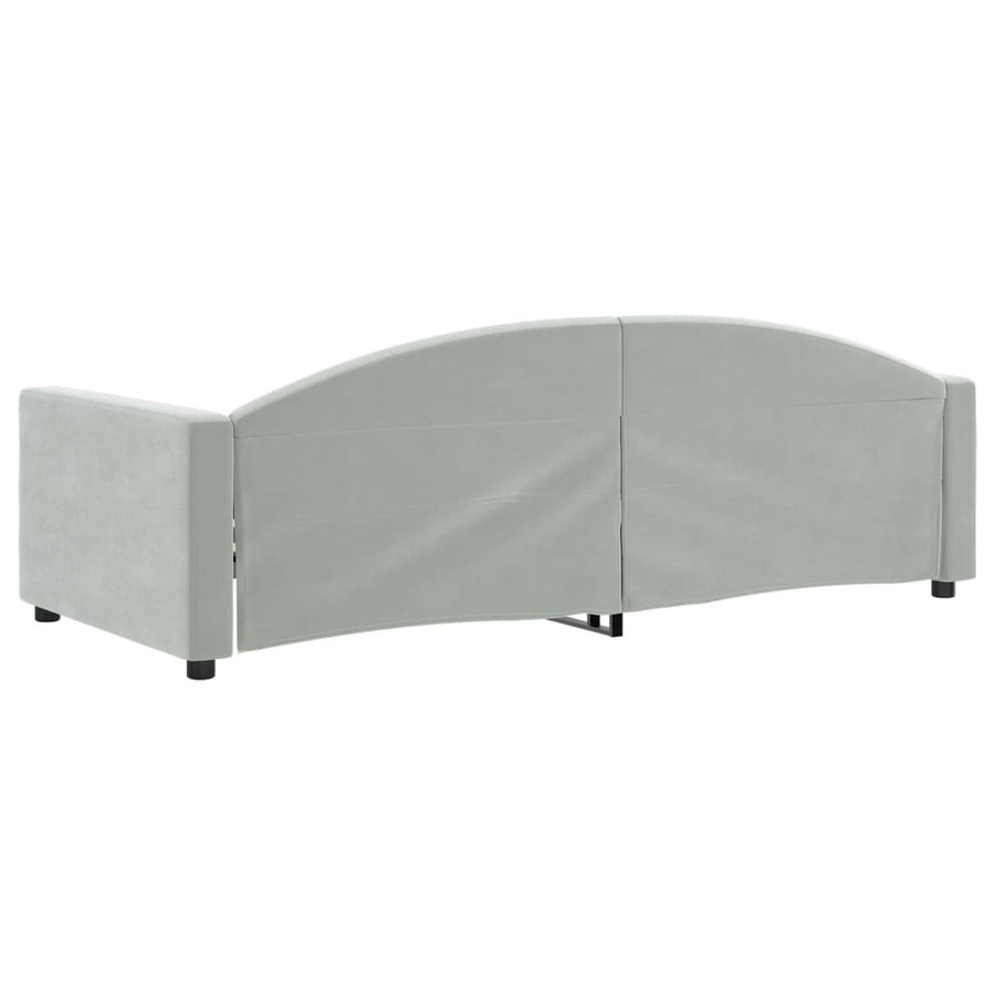 Slaapbank Fluweel 90x200 cm Lichtgrijs zonder matras